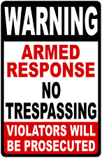 Warning armed response for sale  Shipping to Ireland