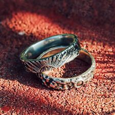 Anillos de pareja de plata esterlina, conjunto de anillos de pareja hechos a mano, banda de promesa sol luna. segunda mano  Embacar hacia Argentina