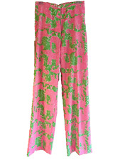 Calça "LIZA" Lilly Pulitzer Vintage Anos 70/80 Tamanho Pequeno/ XS Elefantes Rosa e Verde comprar usado  Enviando para Brazil