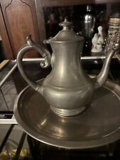 Vintage 8" Woodbury Pewterers Teapot Hinged Lid Pewter Metal, used for sale  Shipping to South Africa
