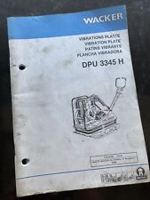 WACKER DPU-3345-H Owner Operator Parts Manual Book PLATE catalog spare Shop OEM for sale  Shipping to Ireland