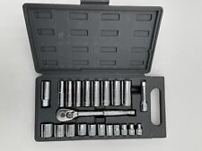 Popular Mechanics Chrome Socket Wrench Set, Carry Case W/Handle, Standard/SAE for sale  Shipping to South Africa