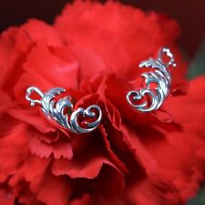 925 sterling silver floral motif decoration stud earrings for sale  Shipping to South Africa