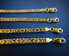 Pulsera de cadena cuadrada hueca bizantina de oro amarillo 10K todos los tamaños real segunda mano  Embacar hacia Argentina