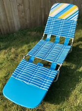 Espreguiçadeira vintage gramado praia pátio chaise azul amarelo vinil geléia tubo transparente comprar usado  Enviando para Brazil