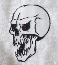 Skull embroidered white for sale  UK