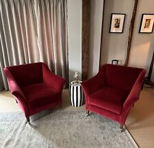 Pair velvet armchairs for sale  LEWES