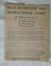 Rgd instruction chart for sale  IPSWICH