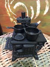 Vintage QUEEN Miniature Dollhouse Cast Iron Stove Black for sale  Shipping to South Africa