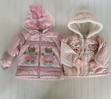 2 jaquetas vintage anos 90 tamanho 18m rosa forradas com capuz casacos babados ursinhos de pelúcia comprar usado  Enviando para Brazil