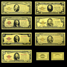 Billetes de oro América 1 2 5 10 20 50 100 dólares 7 piezas/juego de tarjetas PET de recuerdo segunda mano  Embacar hacia Mexico