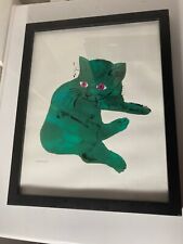 Arte POP vintage Andy Warhol gato verde emoldurado 12 x 15 comprar usado  Enviando para Brazil