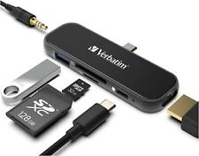 Adaptador de hub USB C Verbatim 6 em 1 com HDMI 4K, portas USB 3.0, leitores de cartão SD comprar usado  Enviando para Brazil