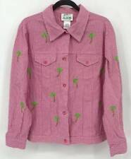 Quacker Factory QVC Jacket Size Medium Pink Check Collar Button Long Sleeve B15 for sale  Shipping to South Africa