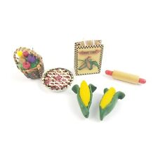 Cesta de frutas vintage miniatura para casa de bonecas comida e acessórios torta de orelha de milho  comprar usado  Enviando para Brazil