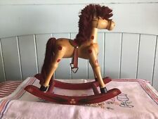 Boneca de madeira vintage brinquedo cavalo de balanço fio juba cauda 8” altura e longa fazenda comprar usado  Enviando para Brazil