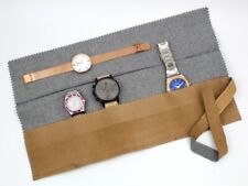 Elegant Roll 6 Places for Watches Travel Box Elegant Jeans and Fabric Handmade for sale  Shipping to South Africa