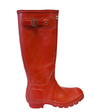 HUNTER Woman's Luxury Outdoors Walking Triple Red UK 4 Wellies Pre-Loved Casual for sale  Shipping to South Africa