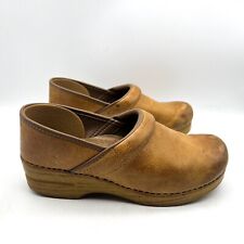 ✨DANSKO Professional HONEY DISTRESSED Women Leather Slip Resist Clogs Sz 41 Wide for sale  Shipping to South Africa