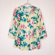 Túnica feminina Tommy Bahama M Belina abordagem florística tropical popover top praia, usado comprar usado  Enviando para Brazil