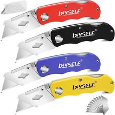 4 Pk Blade Razor Knife Box Cutter Folding Utility Knife Quick Extra10 Blades for sale  Shipping to South Africa