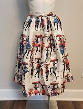African novelty art print midi skirt, size medium for sale  Shipping to South Africa