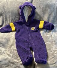 Mono para dormir NBA LA Lakers bebé sherpa talla 3-6 meses unisex púrpura cremallera completa segunda mano  Embacar hacia Mexico