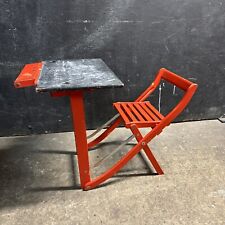 Antiga mesa escolar infantil dobrável cadeira vermelha assento Itália Alfa quadro-negro comprar usado  Enviando para Brazil