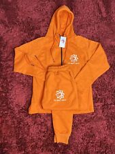 Orange Sweatsuit Zip Up Hoodie And Joggers Set Tracksuit Size Large for sale  Shipping to South Africa