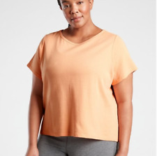 NEW Athleta Sundown Boat-neck Tee T-Shirt Top Warm Sunset Short Sleeve 1X D6/10 for sale  Shipping to South Africa