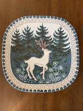 Vintage Elle Keramikk Mid Century Large Reindeer Platter Norway13X13 til salgs  Frakt til Norway