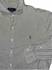 Camisa polo masculina flanela camurça Ralph Lauren XXL slim fit botão para cima Houndstooth comprar usado  Enviando para Brazil
