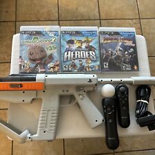 Sony PlayStation 3 Sharpshooter Gun Bundle -w/ Move Controllers Camera & 3 Games, used for sale  Shipping to South Africa