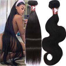 Straight/Wave Brazilian 100% Virgin Human hair Extensions Bundles Weaves #Black for sale  Shipping to South Africa