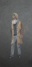 Vintage gouache painting man retro theater costume design for sale  Shipping to Canada