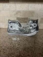 Tênis Converse Chuck Taylor All Star Hi Damen 557924C prata lantejoulas tamanho 9.5 comprar usado  Enviando para Brazil