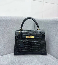 Genuine black Crocodile Skin Alligator Leather Handbag Women, Mother's Day gift for sale  Shipping to South Africa