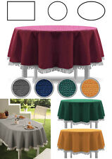 Gartentischdecke Tischdecke einfarbig mit Fransen Classic Größen Formen Farben gebraucht kaufen  Leidersbach