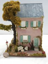 Mini Scale Doll House Room Box Landscape Dollhouse Pink Green Building Diorama, used for sale  Shipping to South Africa
