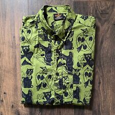 Creepy Company Halloween Pinups Horror Monsters Button Down Shirt Men's Size M, used for sale  Shipping to South Africa
