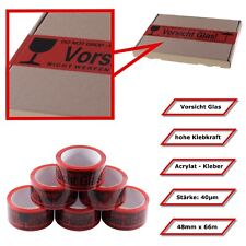 VORSICHT GLAS Klebeband Packband Paketband Paketklebeband zerbrechlich rot 66m comprar usado  Enviando para Brazil