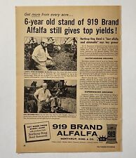 Northrup King 919 Brand Alfalfa Seed 1958 Farming Print Ad for sale  Shipping to South Africa
