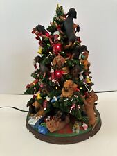 Danbury Mint Dachshund Christmas Tree Weiner Dog Figurine Light Up NO STAR Chips for sale  Shipping to South Africa
