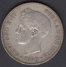 Moneda Española Alfonso XIII 5 Pesetas 1898 18 98 Sgv Plata segunda mano  Embacar hacia Argentina