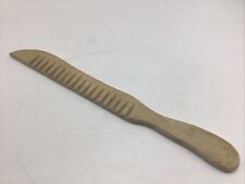 Cuchillo de pastelería espátula madera en zigzag de 11,5"" utensilio de cocina vintage segunda mano  Embacar hacia Mexico