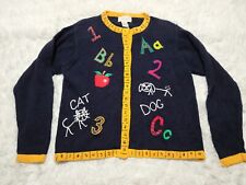 Cardigã pulôver L suéter escola primária professor matemática Natal LEMON GRASS comprar usado  Enviando para Brazil