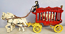 Kenton 1930's Cast Iron Toy 14" Horse Drawn Overland Circus Wagon Bear & Driver for sale  Shipping to South Africa