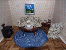 Dollhouse Miniature Living Room Set 1/12, WITH WORKING WOOD STOVE,  COMPLETE for sale  Shipping to South Africa