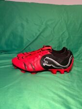 Puma Powercat Mens FG Football Boots Size UK 10 Red Black Leather Soccer Shoes for sale  Shipping to South Africa