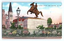 Cartão postal vintage da estátua de Jackson configurado em 1846 Nova Orleans Louisiana comprar usado  Enviando para Brazil
